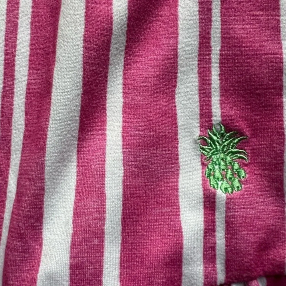 Tommy‎ Bahama Kids Pink White Striped Tiered Ruffle Pineapple Sun Dress Size 5